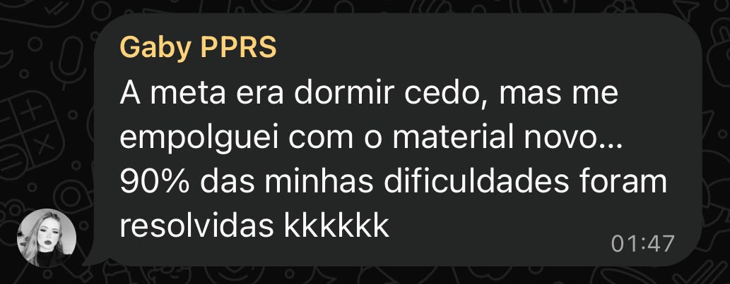 Depoimento de aluna Gaby sobre material de Marcos Brito para a reta final de concursos policiais